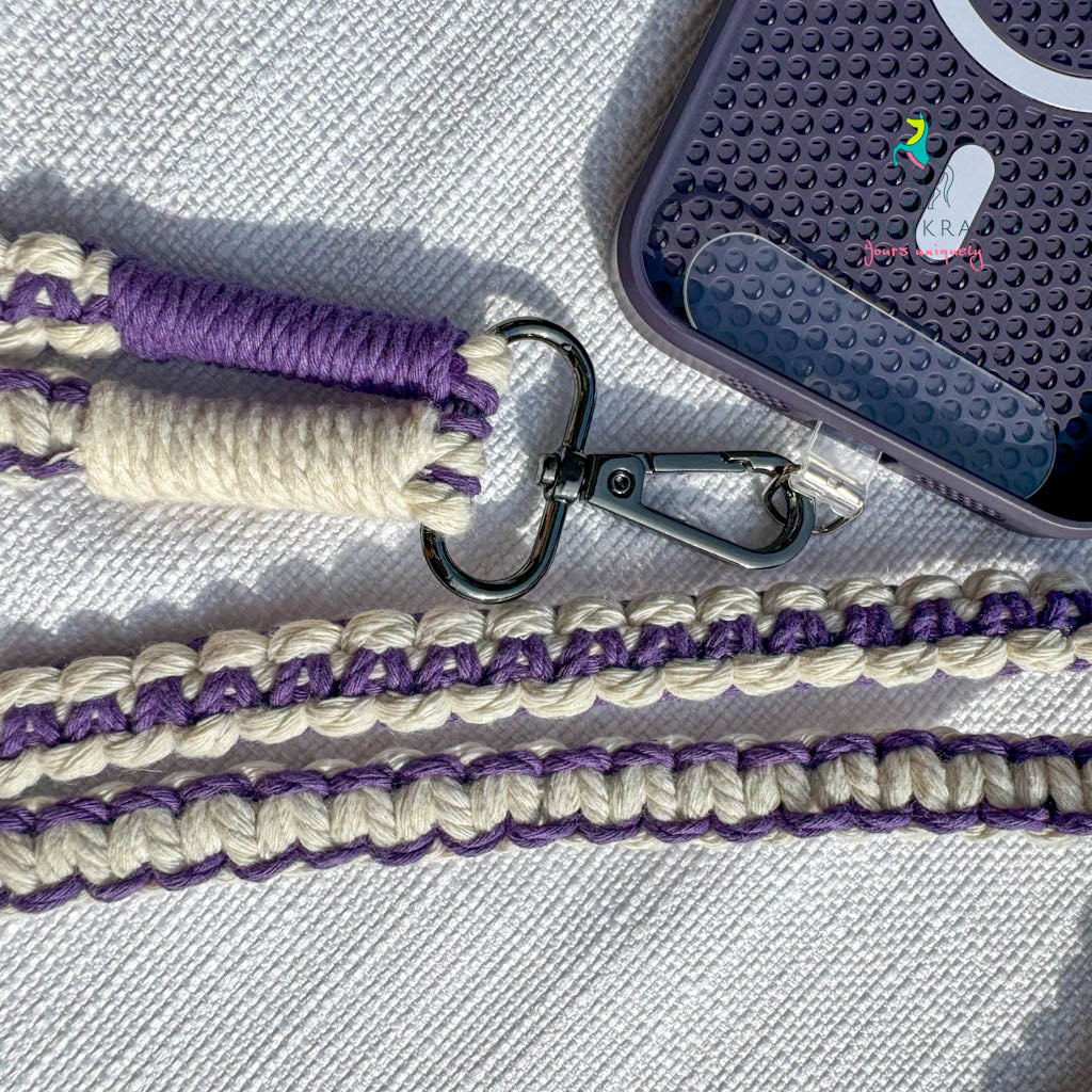 Macrame crossbody strap for phones | boho-chic handmade accessories