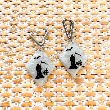 Grim Reaper ~ Shards | Handmade halloween resin earrings