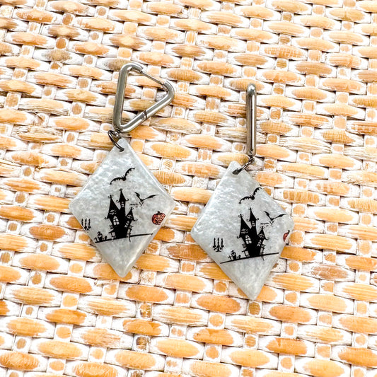 Haunted House ~ Shards | Handmade halloween resin earrings