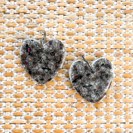 Cobweb ~ Amorito | Handmade halloween resin earrings