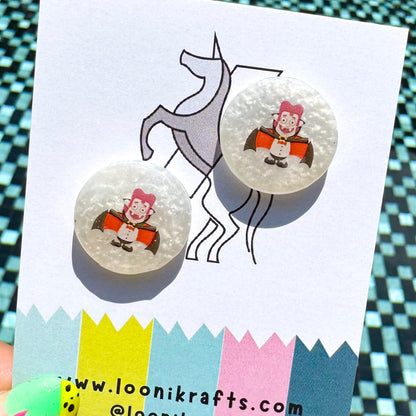 Dracula ~ Disks | Handmade halloween resin earrings