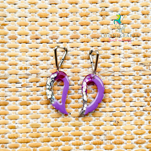 Wingo | Purple handmade resin earrings