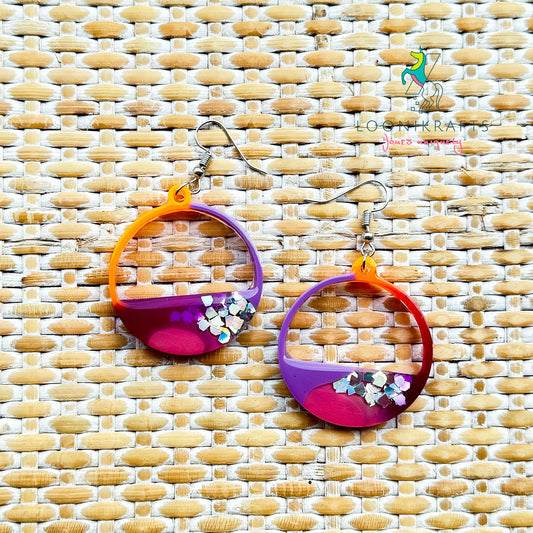 Everlee ~ Swing | Colourful handmade resin earrings