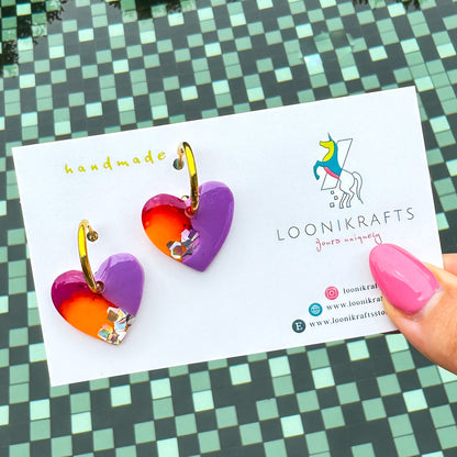 Everlee ~ Lovella Hoops | Colourful handmade resin earrings