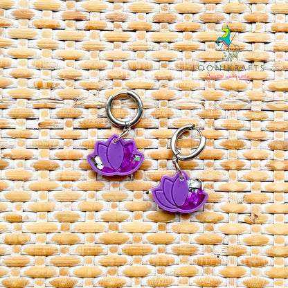 Lotus 🪷 | Purple handmade resin earrings