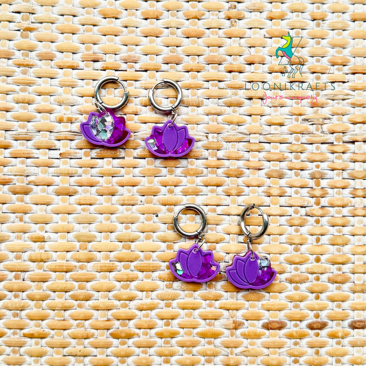 Lotus 🪷 | Purple handmade resin earrings