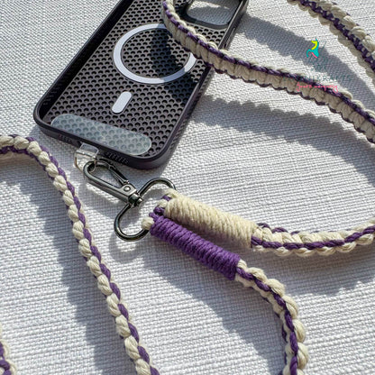 Macrame crossbody strap for phones | boho-chic handmade accessories