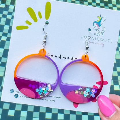 Everlee ~ Swing | Colourful handmade resin earrings