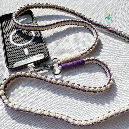 Macrame crossbody strap for phones | boho-chic handmade accessories