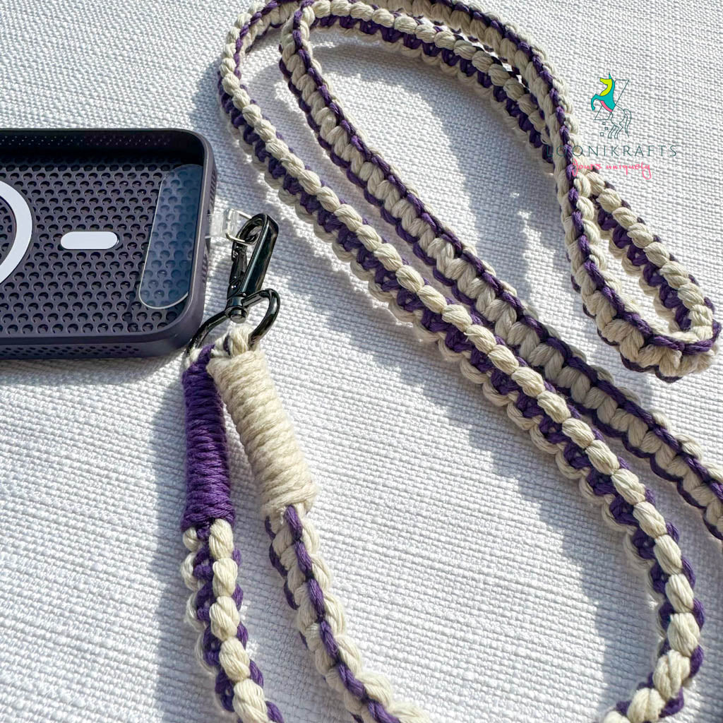 Macrame crossbody strap for phones | boho-chic handmade accessories