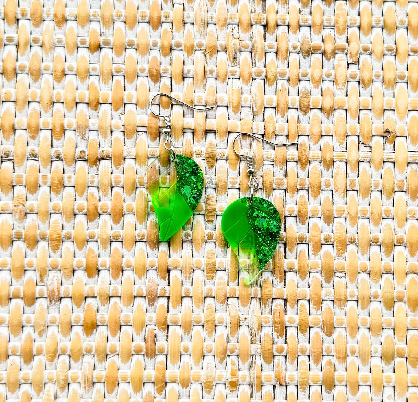 Jade Jubilee ~ Aspen | Green handmade resin earrings - LooniKrafts