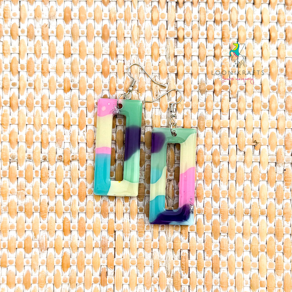 DRZ ~ Portals | Colourful handmade resin earrings