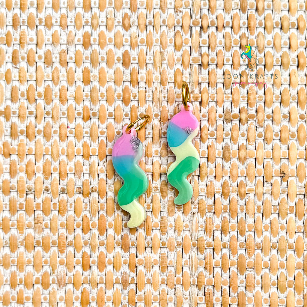 DRZ ~ Strokies | Colourful handmade resin earrings