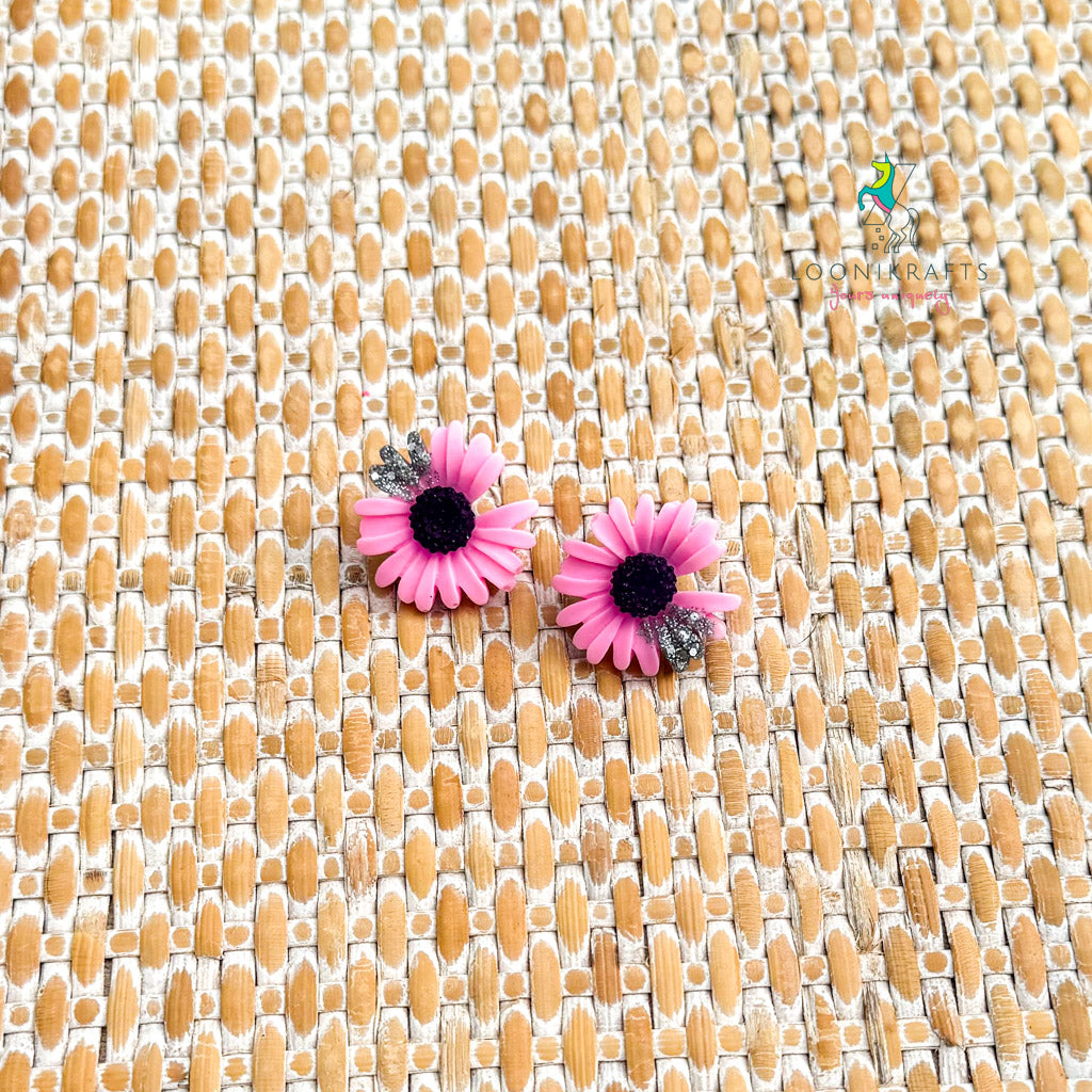 Belles (L) | Pink handmade resin earrings