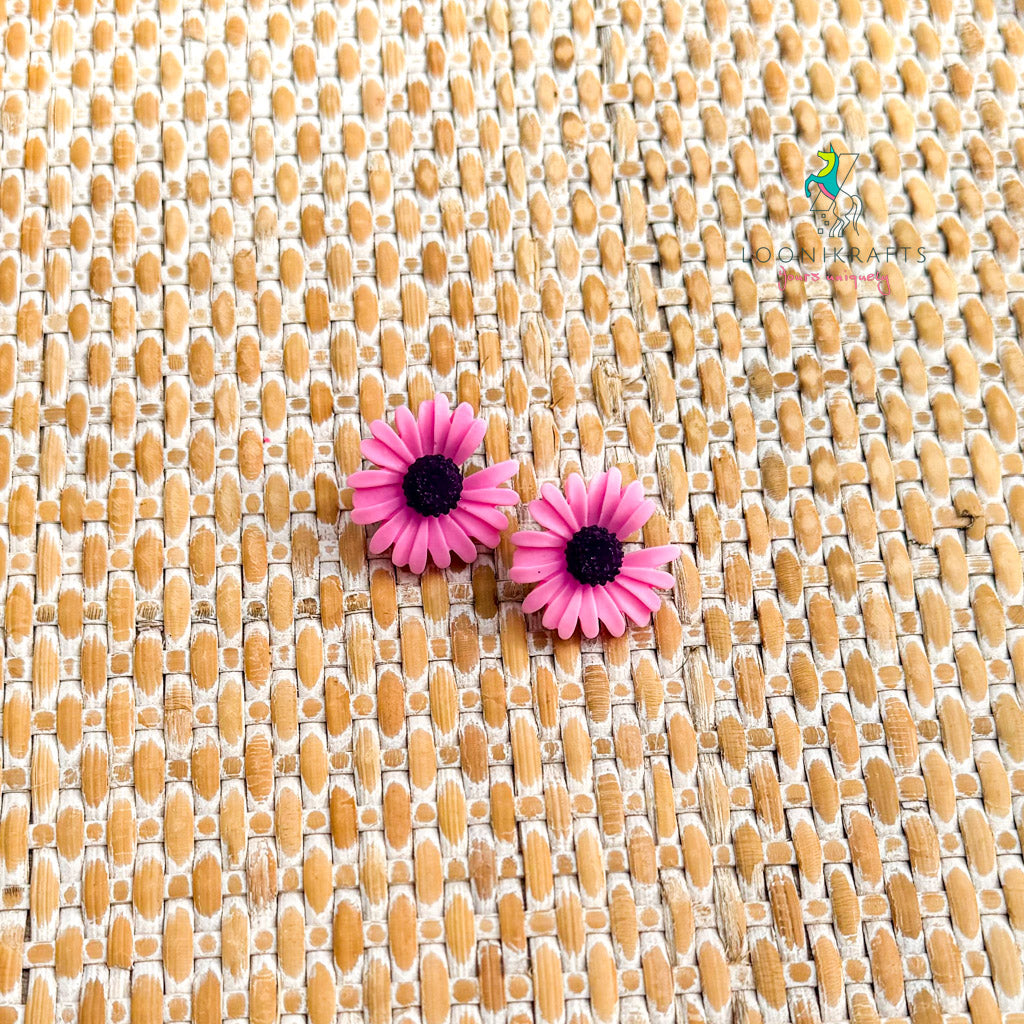 Belles (L) | Pink handmade resin earrings