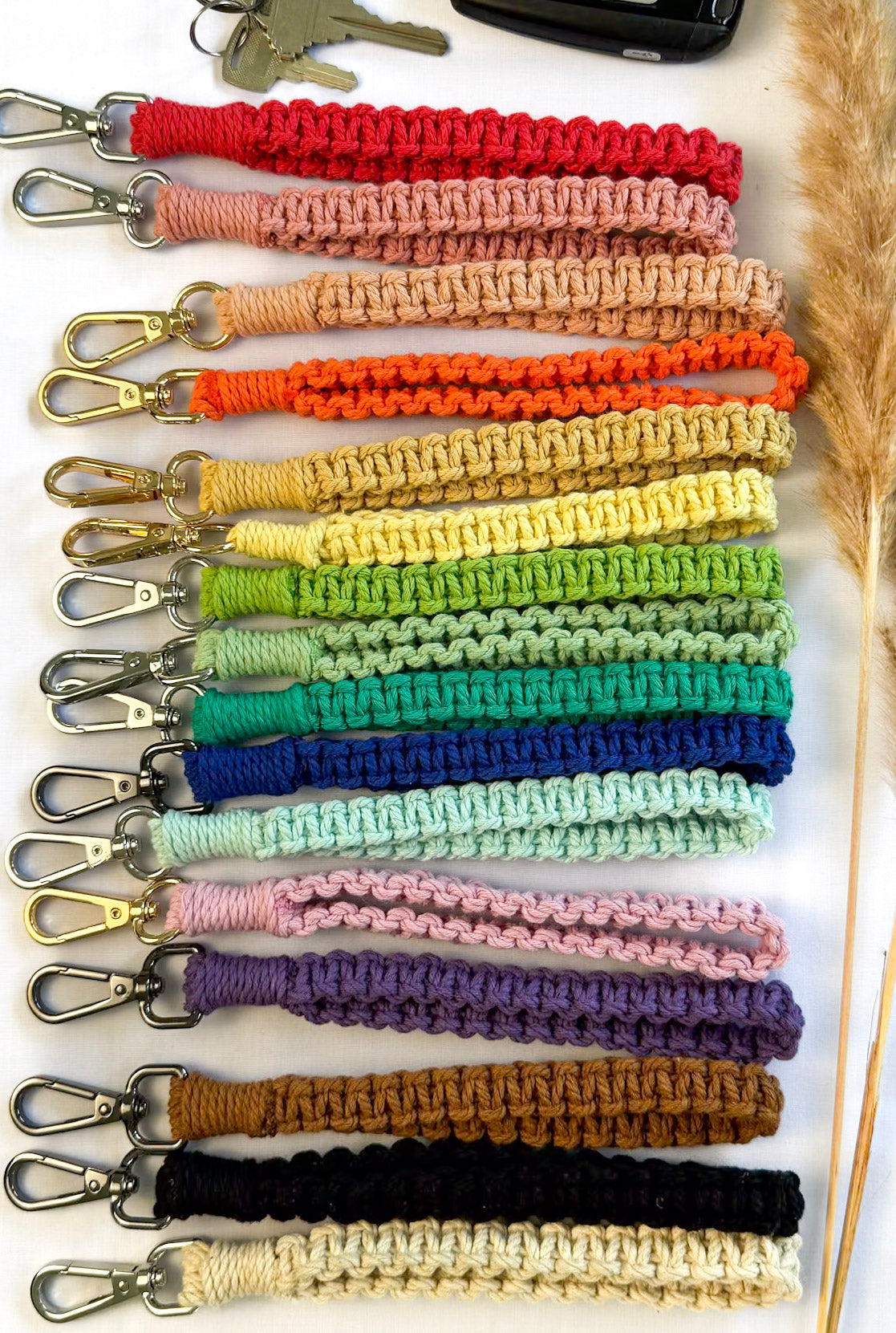 Macrame wristlet keychain | Boho-chic accessories | custom handmade macrame