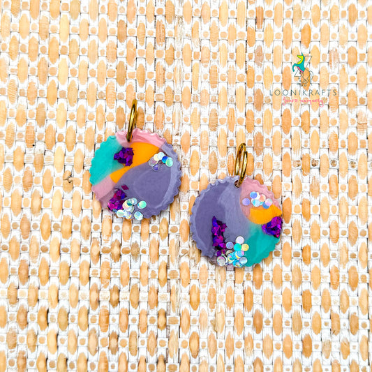 Ariel's Glow ~  Badge | Mermaid handmade resin earrings