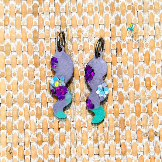 Ariel's Glow ~ Strokies | Mermaid handmade resin earrings