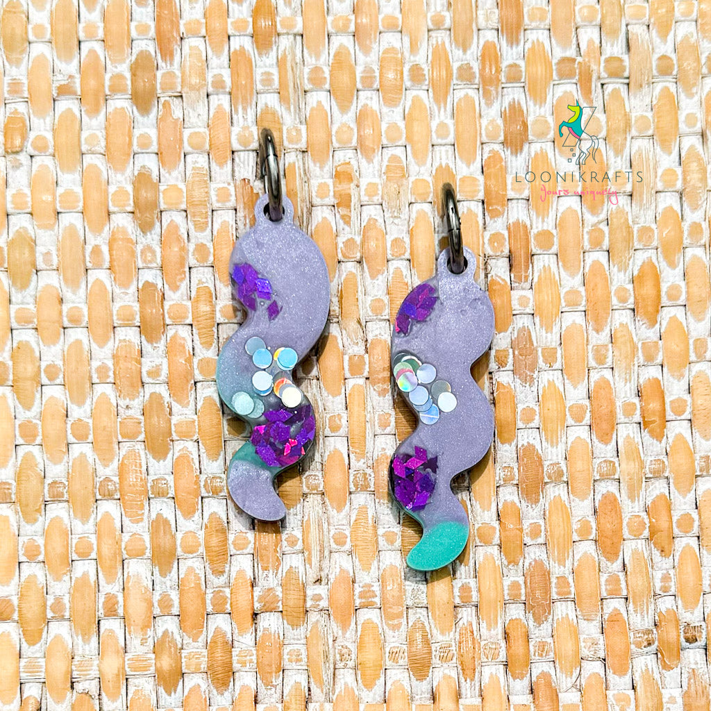 Ariel's Glow ~ Strokies | Mermaid handmade resin earrings