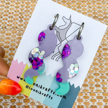 Ariel's Glow ~ Strokies | Mermaid handmade resin earrings