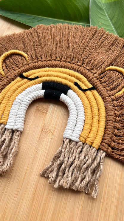 Macrame Rianbow Lion | handmade room decor - LooniKrafts