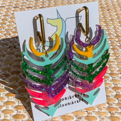 Quill | Colourful handmade resin earrings