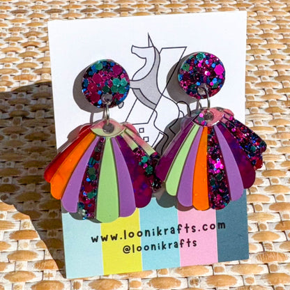 Shellina | Colourful handmade resin earrings