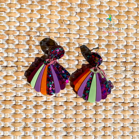 Shellina | Colourful handmade resin earrings