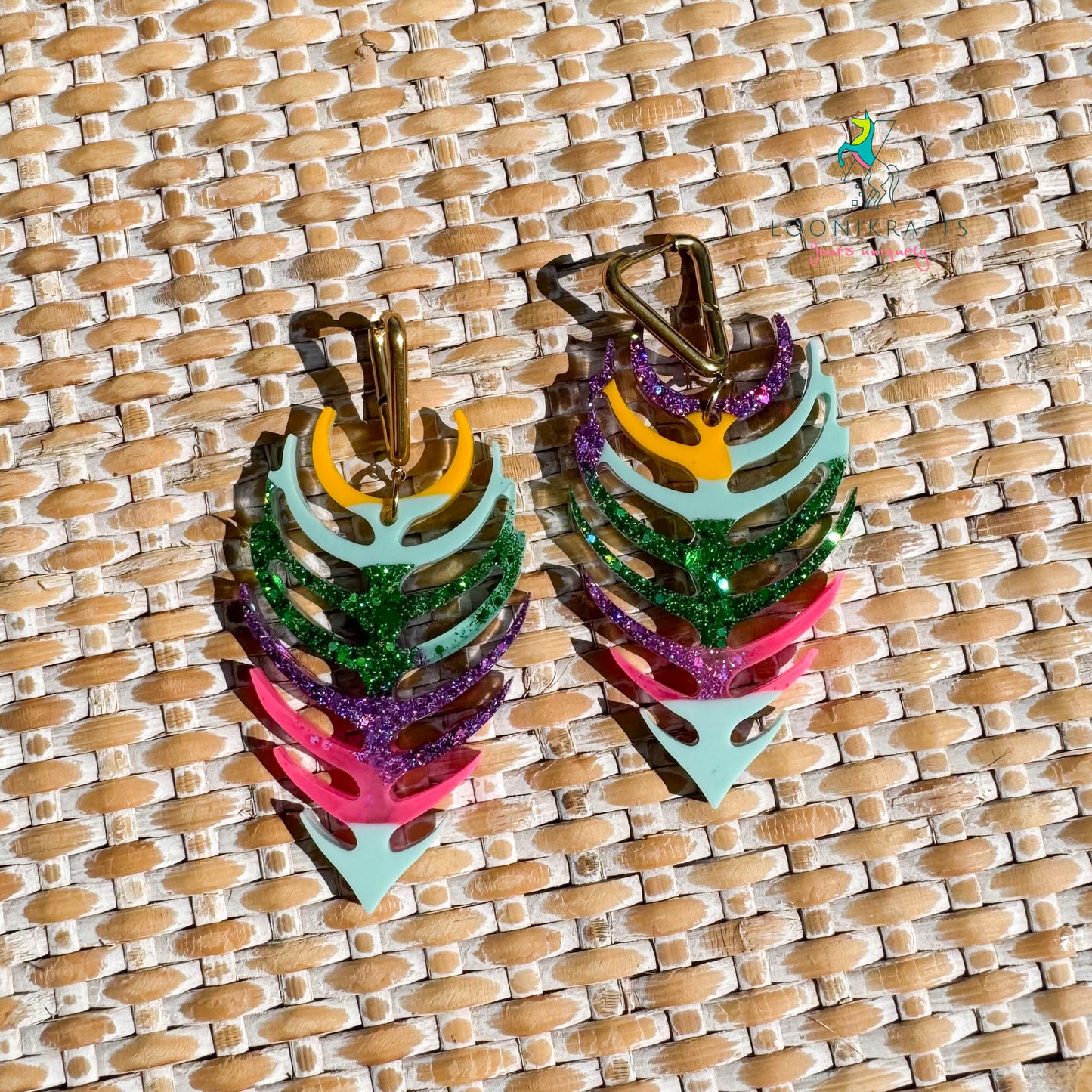 Quill | Colourful handmade resin earrings