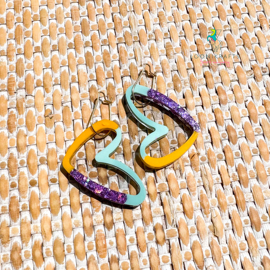 Hearts | Colourful handmade resin earrings